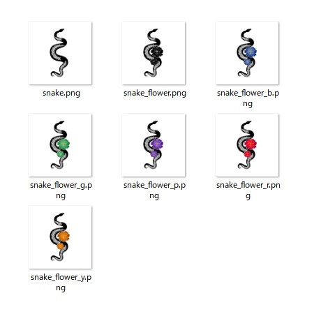 汎用・VRC想定🐍蛇と花のタトゥー(デカール)全6色/Snake and Flower Tattoo - 6 colors