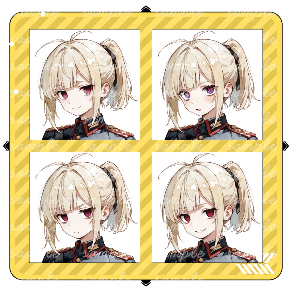 立ち絵素材_No.3_フリー素材_軍服_全身_少年_金髪