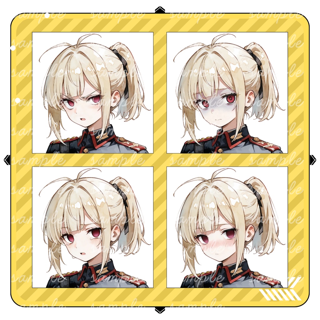 立ち絵素材_No.3_フリー素材_軍服_全身_少年_金髪