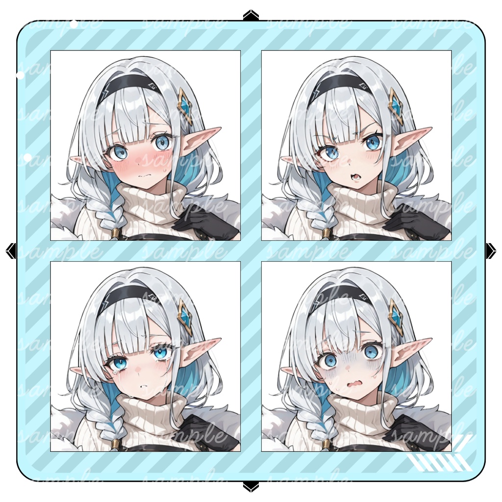 立ち絵素材_No.4_フリー素材_冬服_全身_女性_銀髪_エルフ