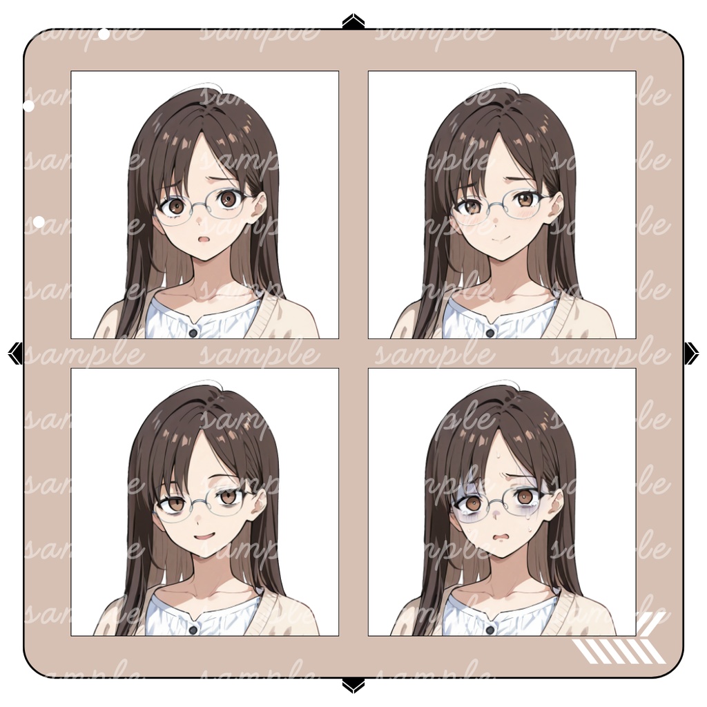 【TRPG立ち絵】文学系女子大生|全身|表情差分12枚|現代CoC対応