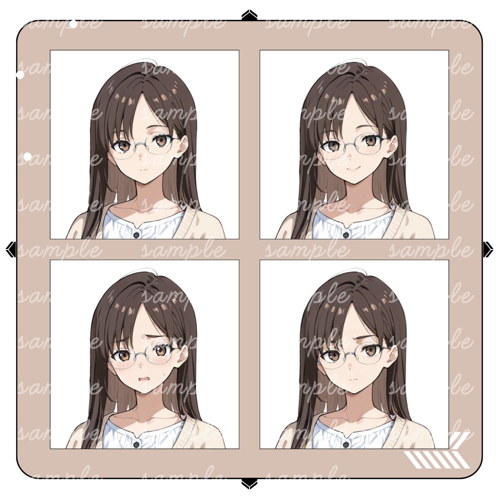 【TRPG立ち絵】文学系女子大生|全身|表情差分12枚|現代CoC対応