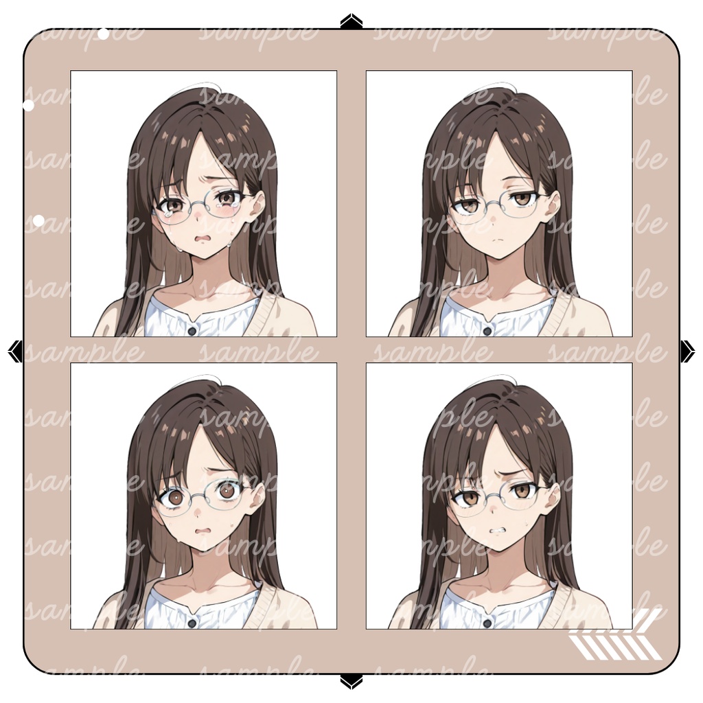 【TRPG立ち絵】文学系女子大生|全身|表情差分12枚|現代CoC対応