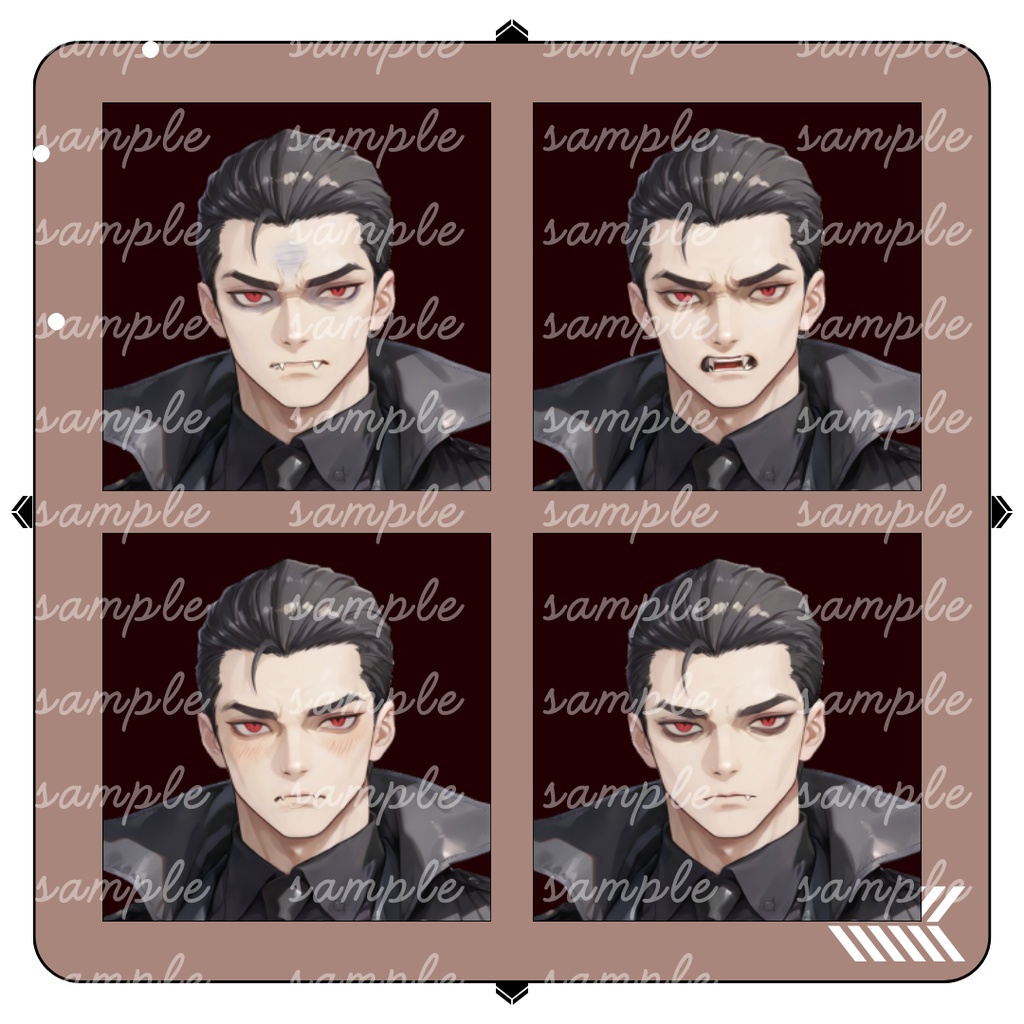 【TRPG立ち絵】冷たい目つきの吸血鬼|全身|表情差分10種