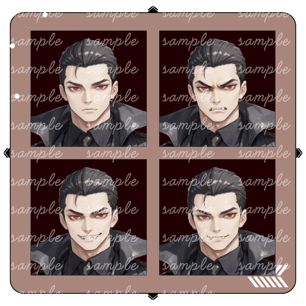 【TRPG立ち絵】冷たい目つきの吸血鬼|全身|表情差分10種