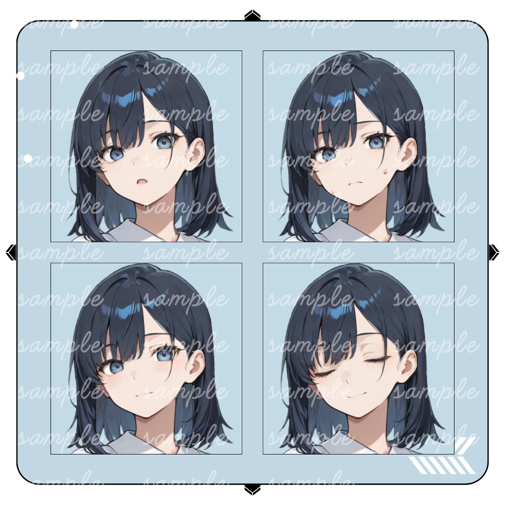 【TRPG立ち絵】静かで柔らかい図書館司書|全身|表情12種|現代CoC