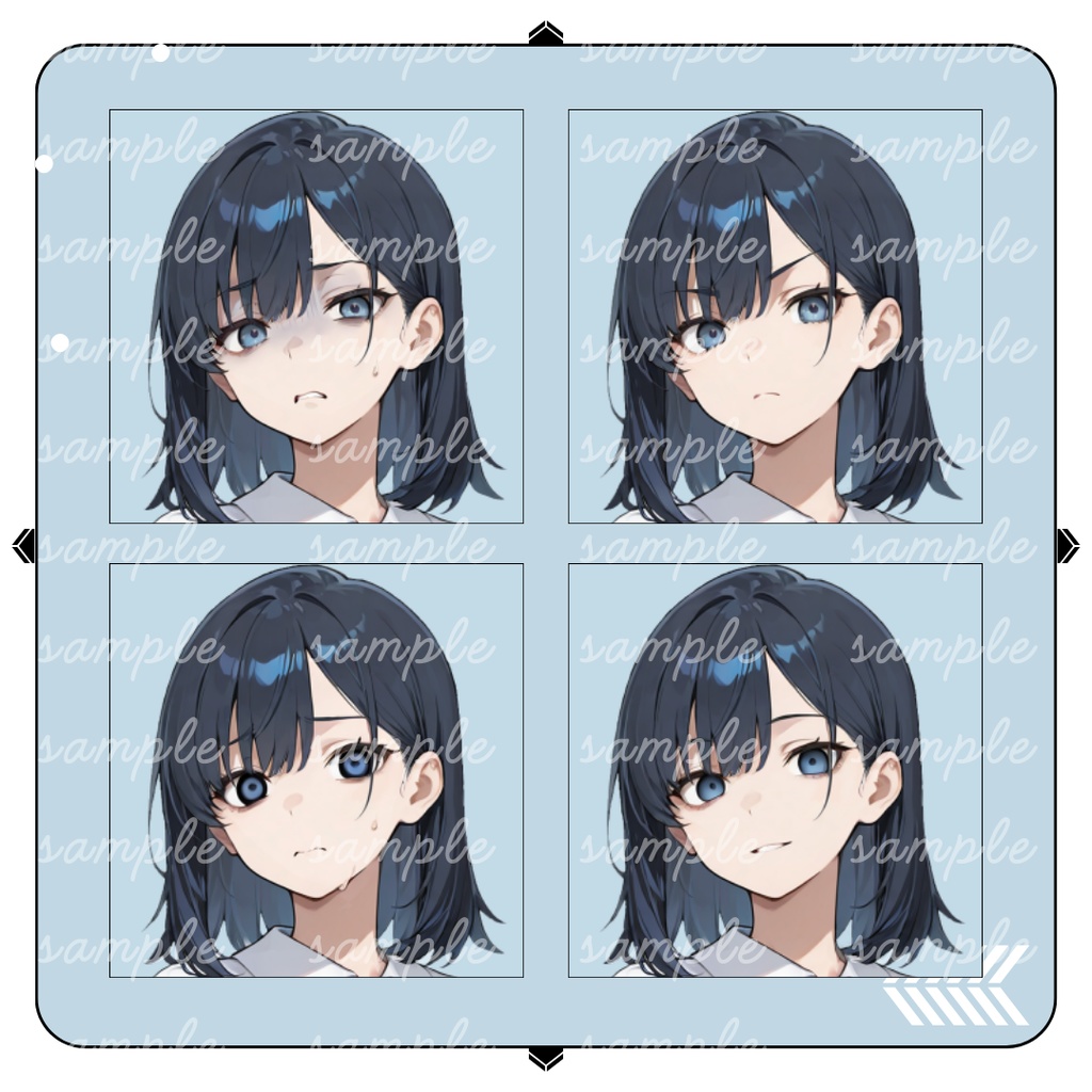 【TRPG立ち絵】静かで柔らかい図書館司書|全身|表情12種|現代CoC