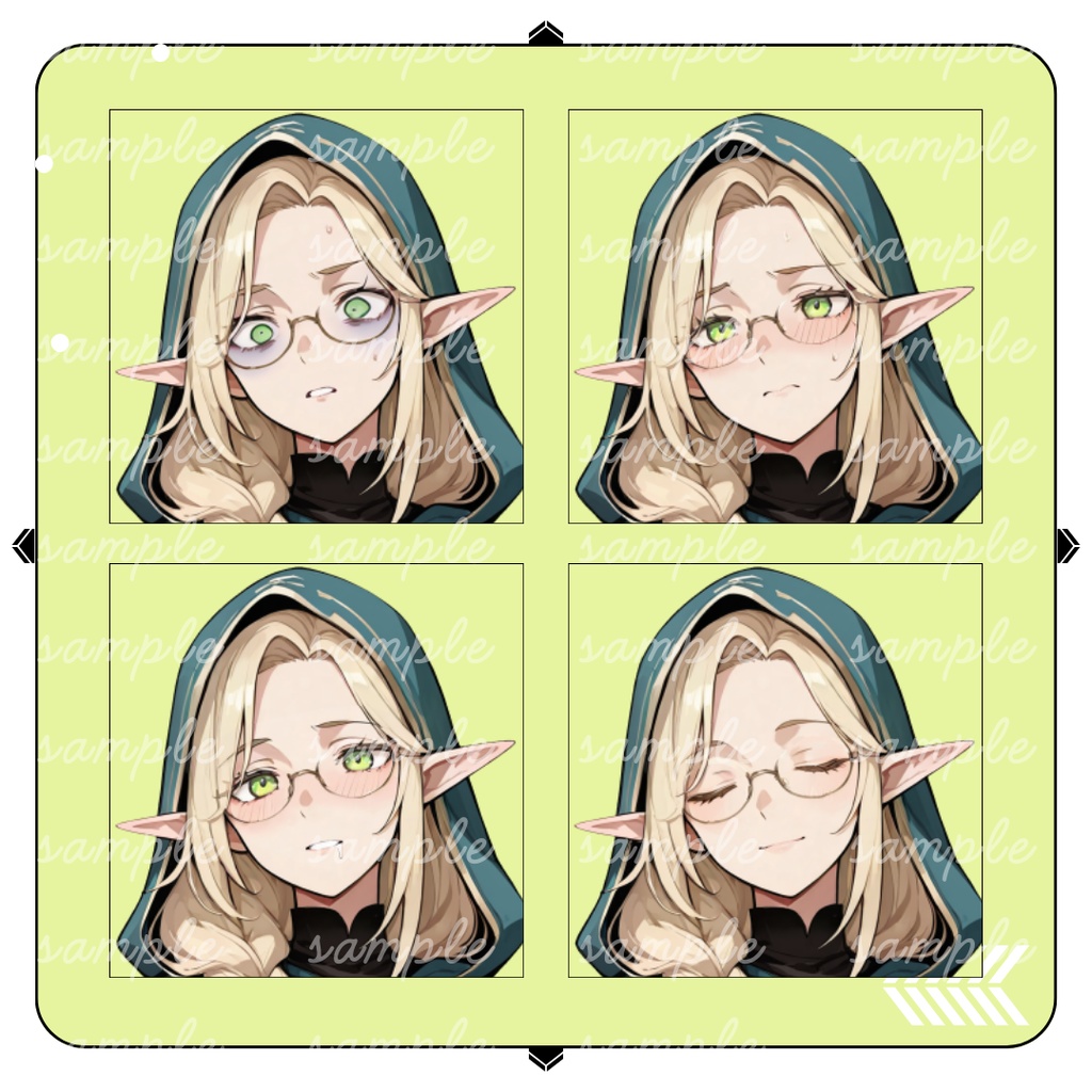 【TRPG立ち絵】魔導学者のエルフ女性|全身|表情差分12種|ファンタジーTRPG対応