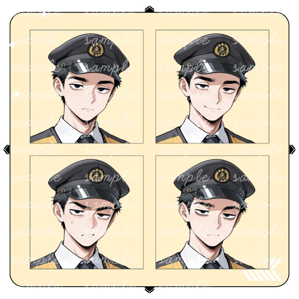 【TRPG立ち絵】無口なタクシードライバー|男性|全身|表情差分12種|現代CoC対応