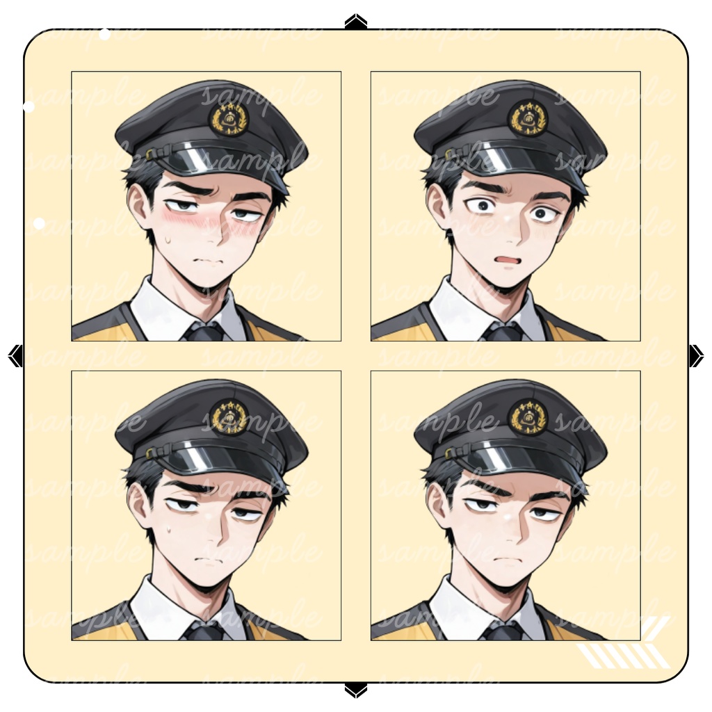 【TRPG立ち絵】無口なタクシードライバー|男性|全身|表情差分12種|現代CoC対応