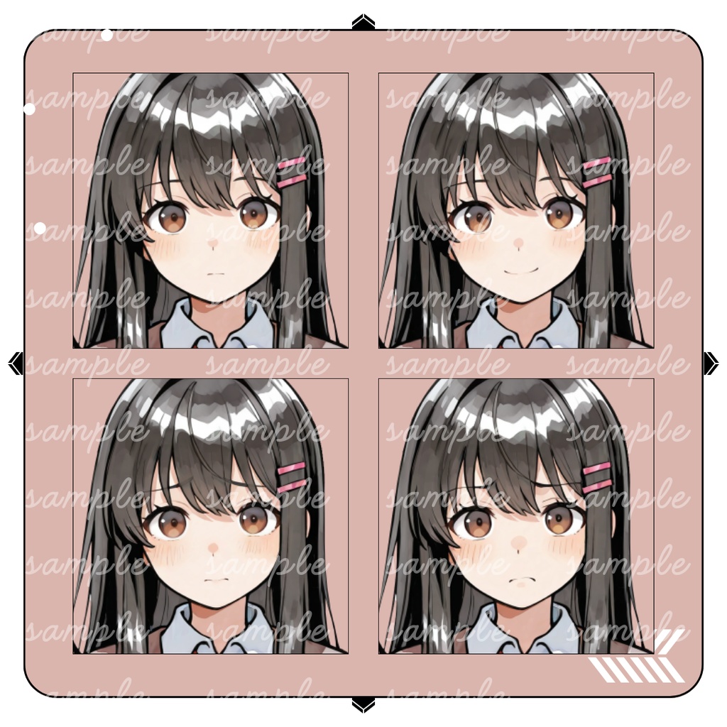 【TRPG立ち絵】本好きで引っ込み思案な女子高生|女性|全身|表情12種|現代CoC対応