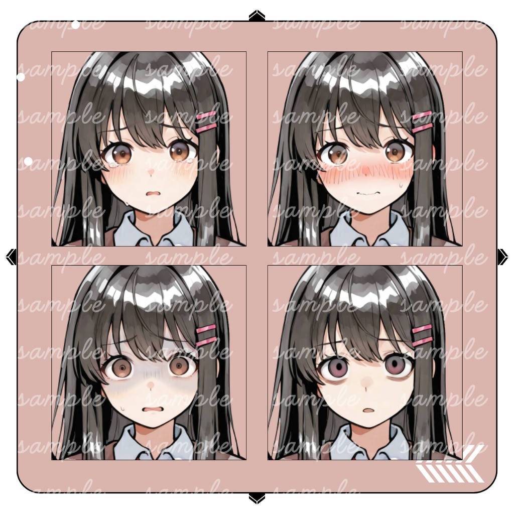 【TRPG立ち絵】本好きで引っ込み思案な女子高生|女性|全身|表情12種|現代CoC対応