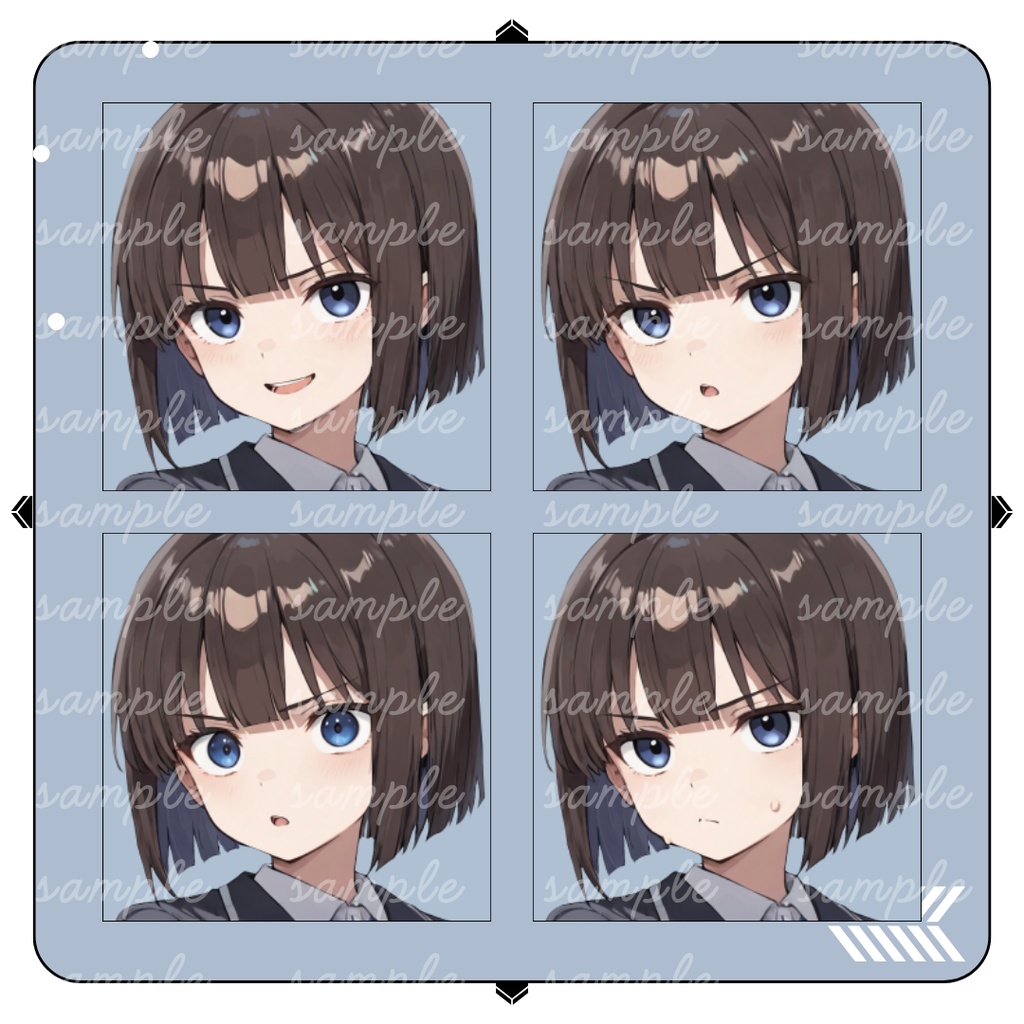 【TRPG立ち絵】風紀委員の女子高生|女性|全身|表情12種|現代TRPG対応