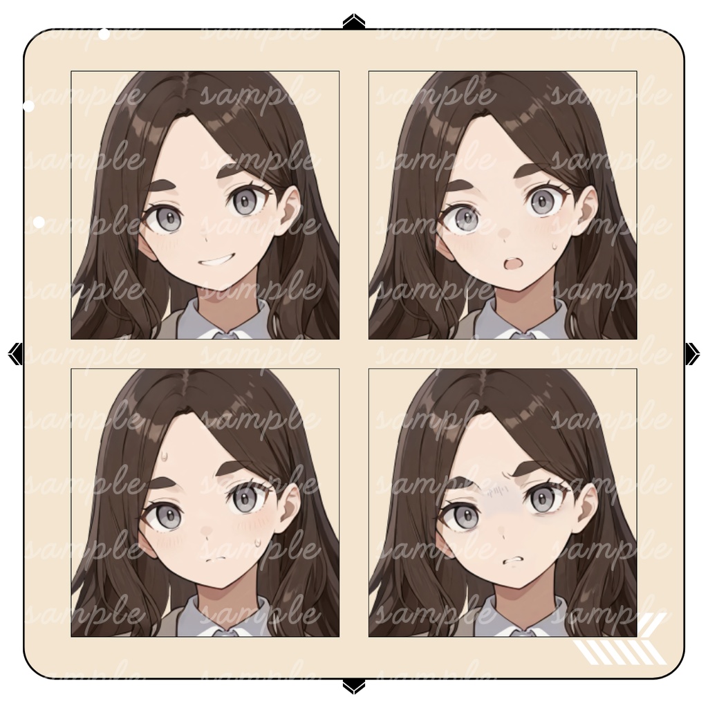 【TRPG立ち絵】お嬢様な生徒会長の女子高生|女性|全身|表情12種|現代CoC対応