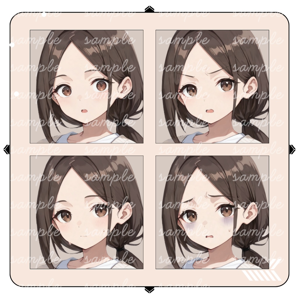 【TRPG立ち絵】原稿に寄り添う若い編集者|女性|全身|表情12種|現代TRPG対応