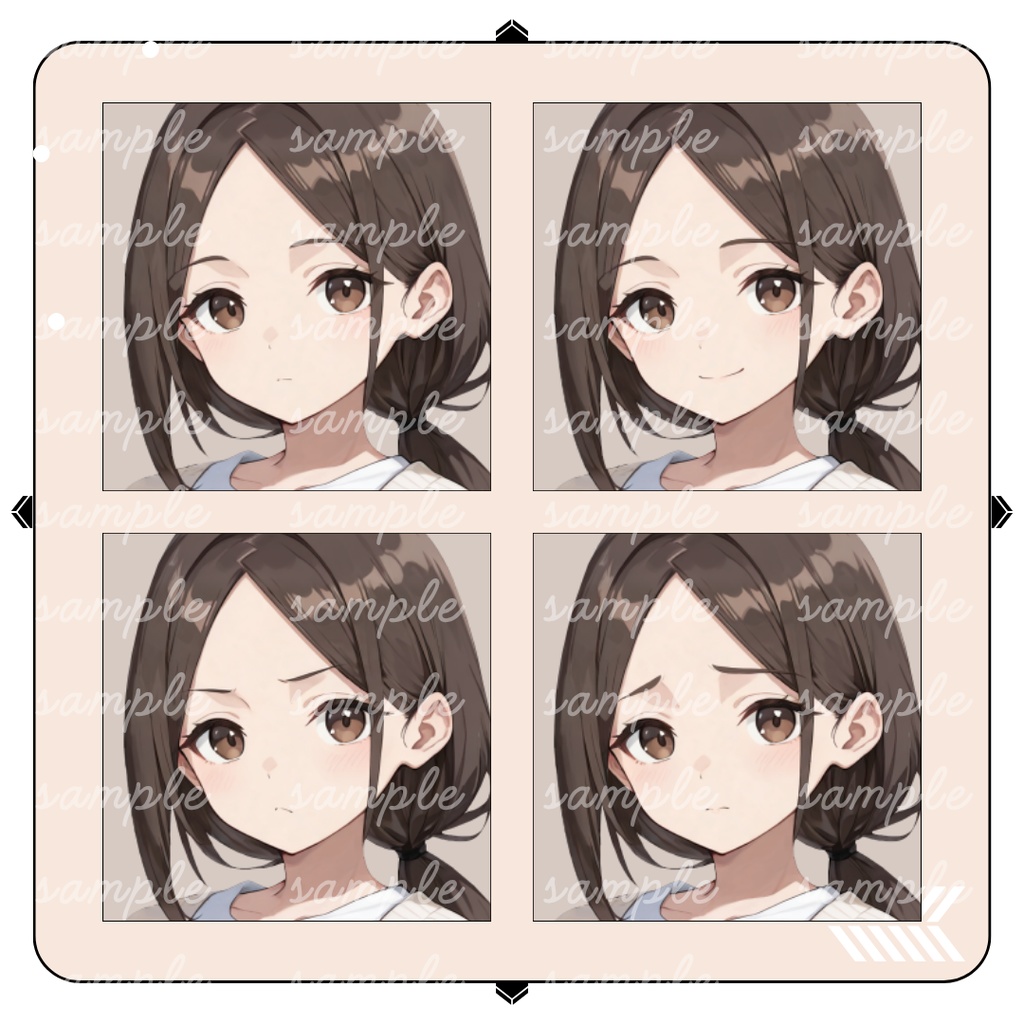 【TRPG立ち絵】原稿に寄り添う若い編集者|女性|全身|表情12種|現代TRPG対応