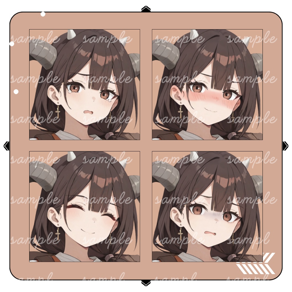 【TRPG立ち絵】人の良い有角族の女性旅商人|女性|全身|表情12種|現代TRPG対応立ち絵素材