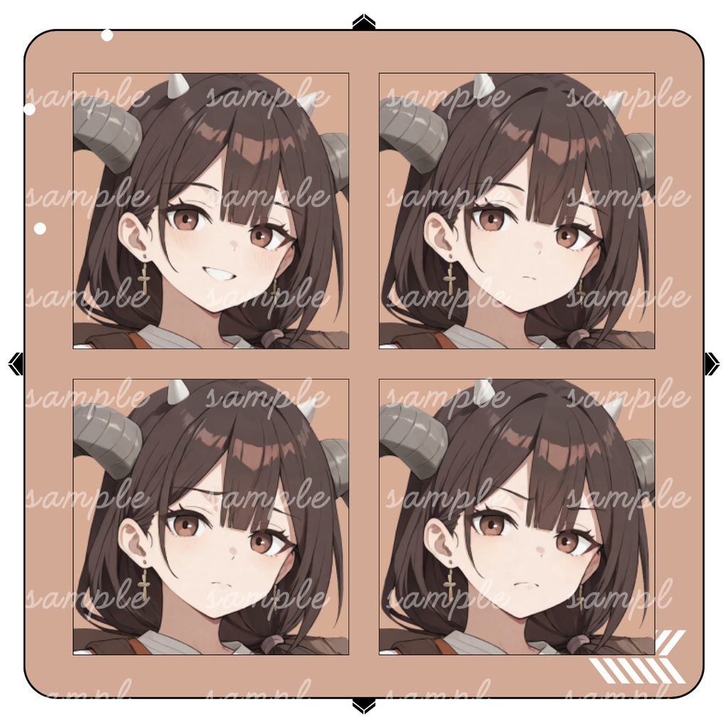 【TRPG立ち絵】人の良い有角族の女性旅商人|女性|全身|表情12種|現代TRPG対応立ち絵素材