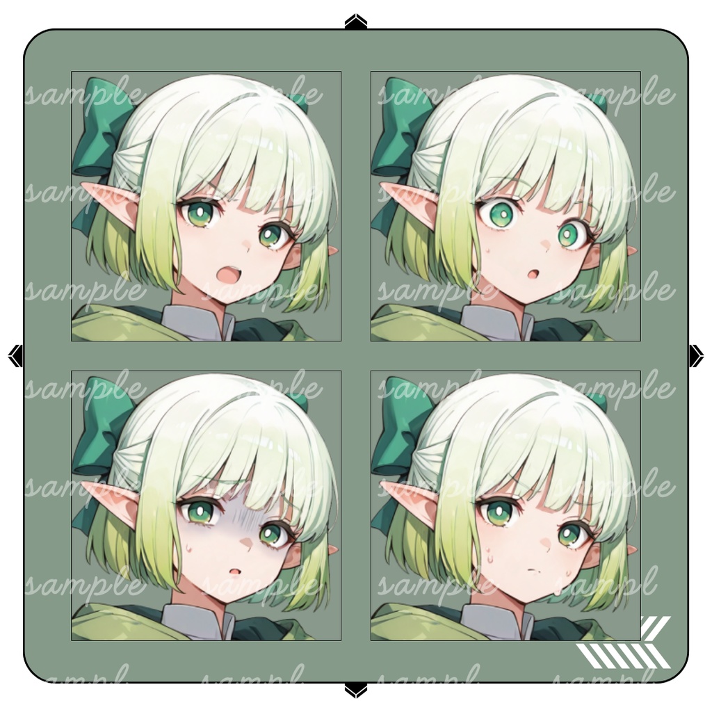 【TRPG立ち絵】弓を携えた森の守護者エルフ|女性|全身|表情12種|ファンタジーTRPG対応