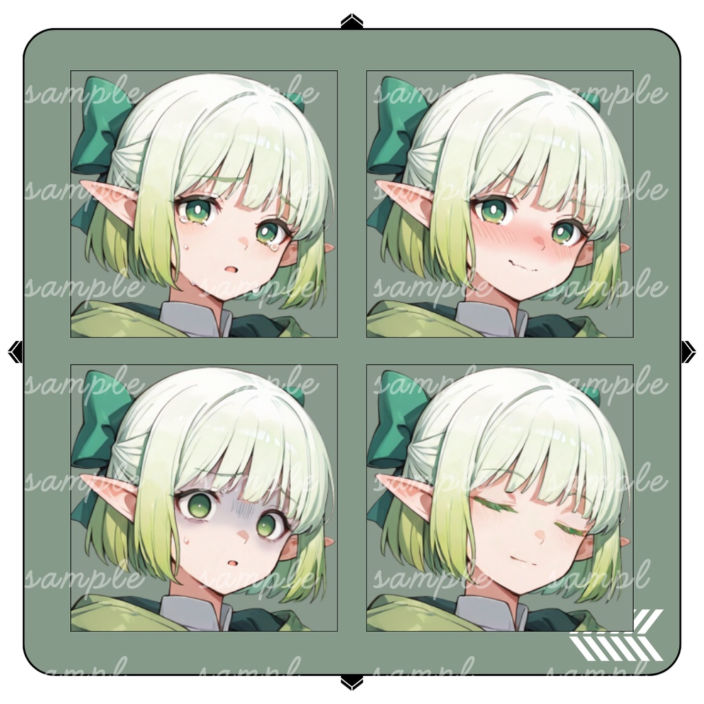 【TRPG立ち絵】弓を携えた森の守護者エルフ|女性|全身|表情12種|ファンタジーTRPG対応