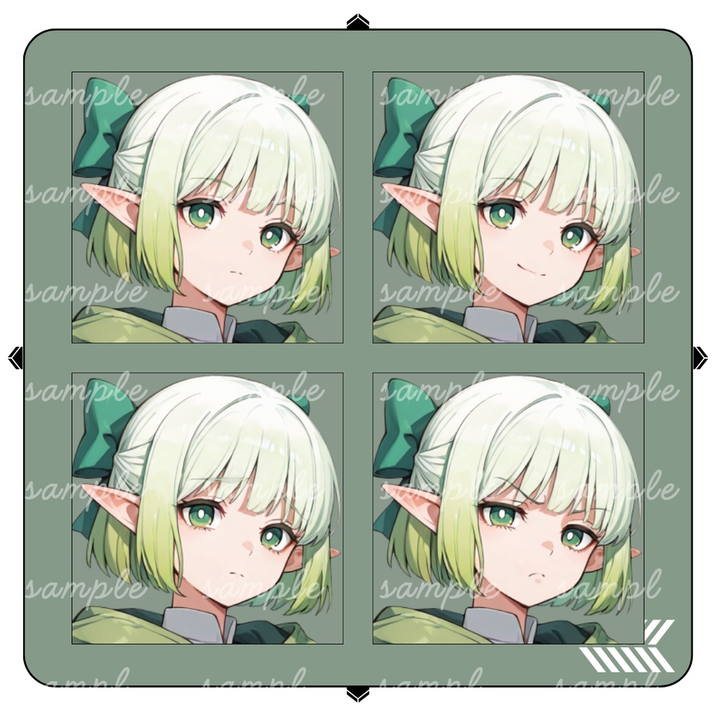 【TRPG立ち絵】弓を携えた森の守護者エルフ|女性|全身|表情12種|ファンタジーTRPG対応