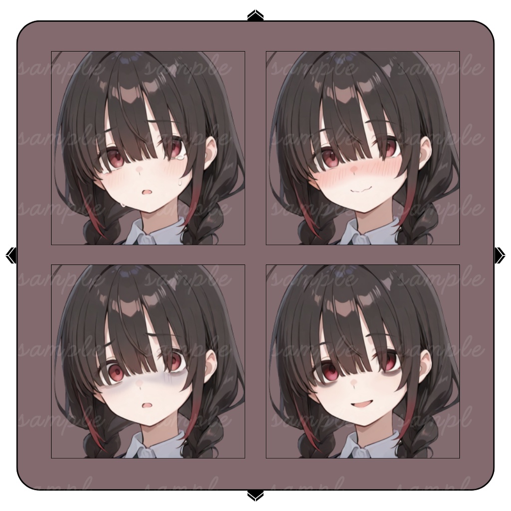 【TRPG立ち絵】本好きで内気な女子高生|女性|全身|表情12種|現代TRPG対応