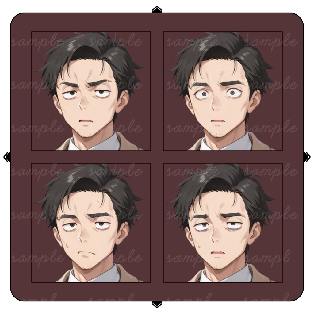 【TRPG立ち絵】寡黙なベテラン刑事|男性|全身|表情12種+喫煙差分12種|現代CoC対応