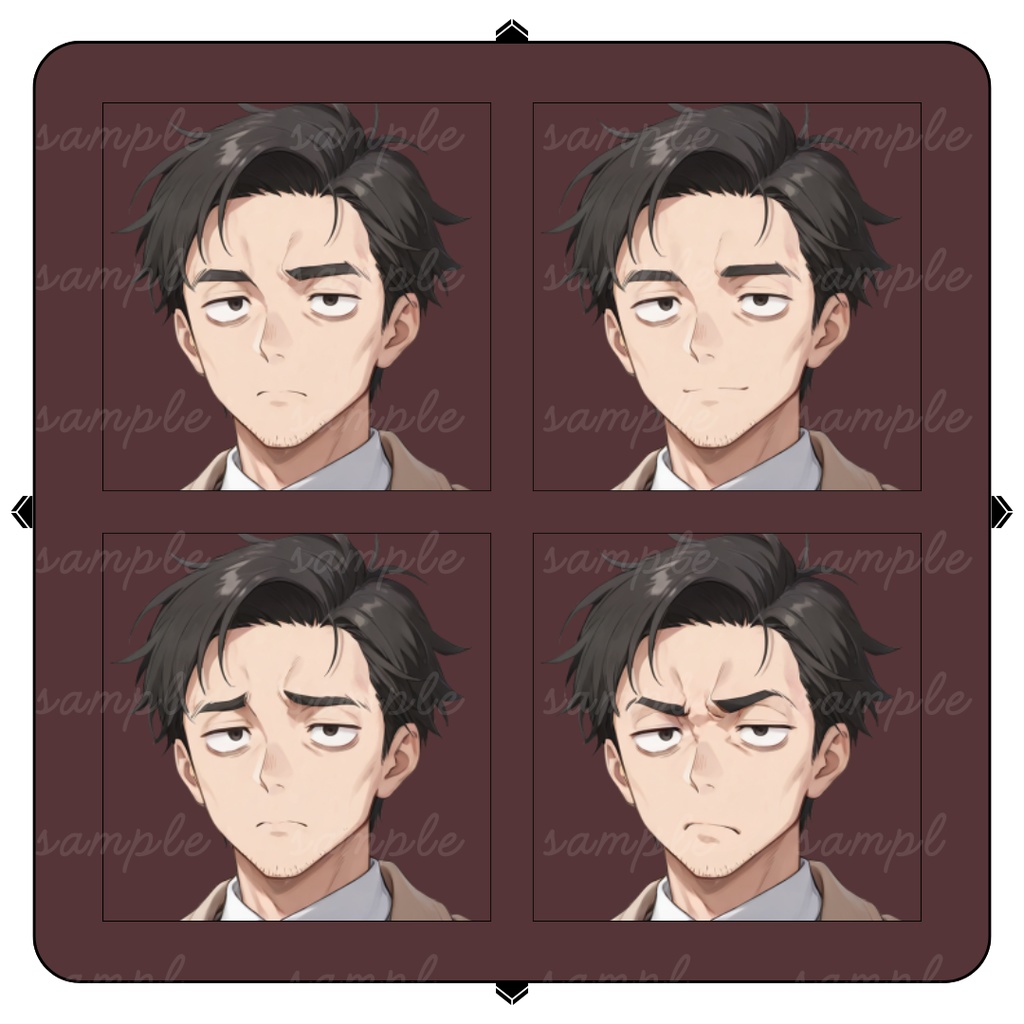 【TRPG立ち絵】寡黙なベテラン刑事|男性|全身|表情12種+喫煙差分12種|現代CoC対応