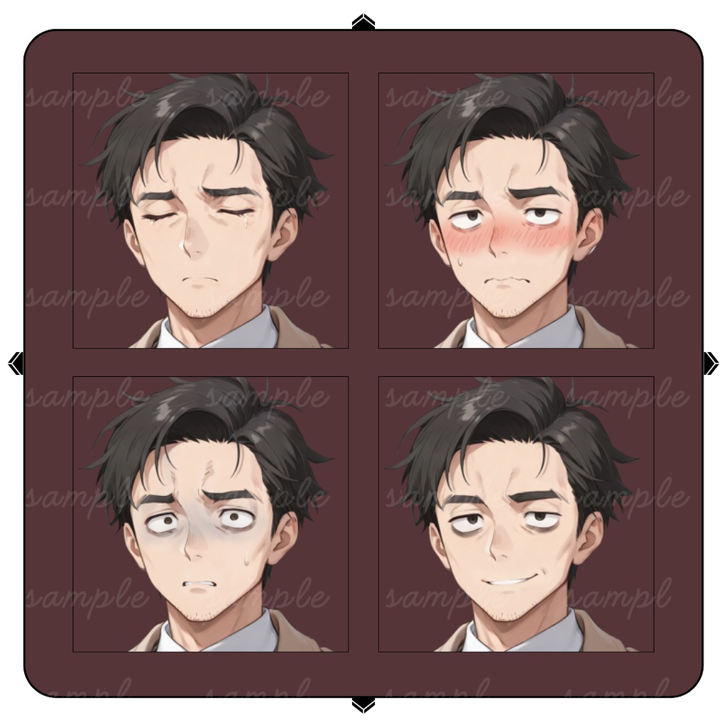 【TRPG立ち絵】寡黙なベテラン刑事|男性|全身|表情12種+喫煙差分12種|現代CoC対応