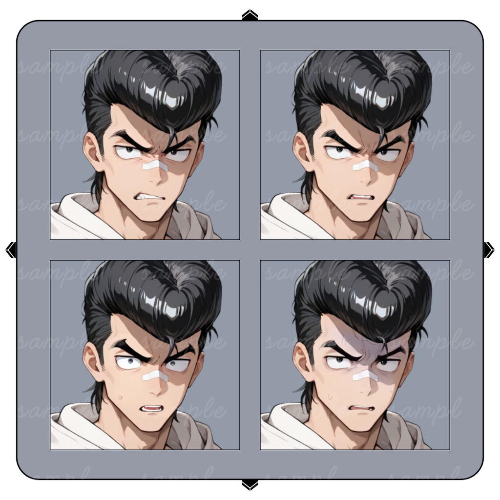 【TRPG立ち絵】リーゼントの不良少年|男性|全身|表情12種|現代CoC対応