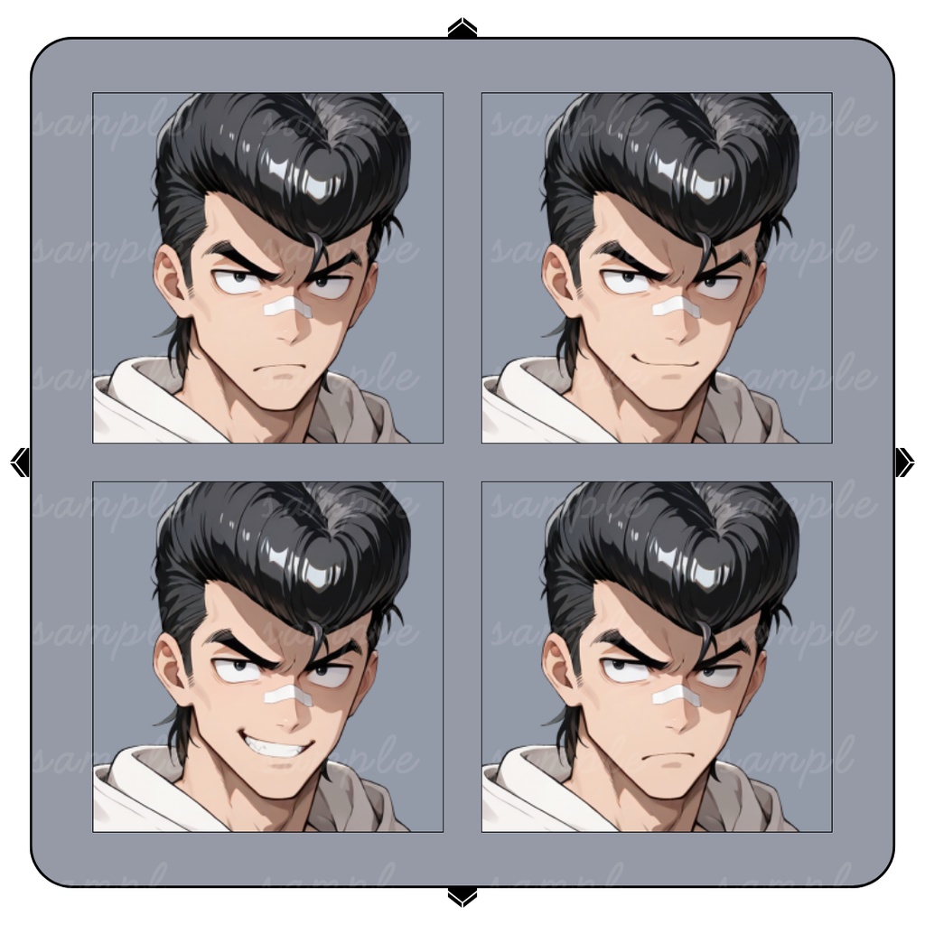 【TRPG立ち絵】リーゼントの不良少年|男性|全身|表情12種|現代CoC対応