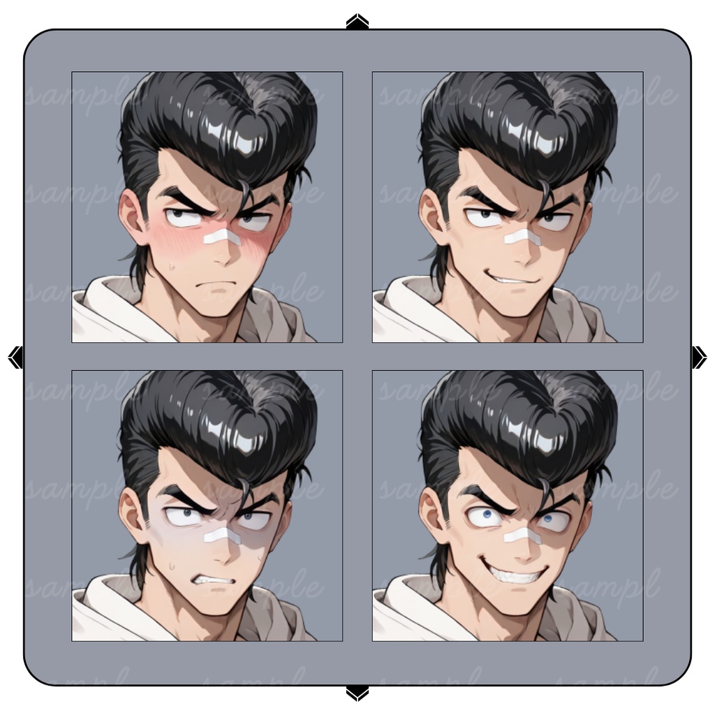 【TRPG立ち絵】リーゼントの不良少年|男性|全身|表情12種|現代CoC対応