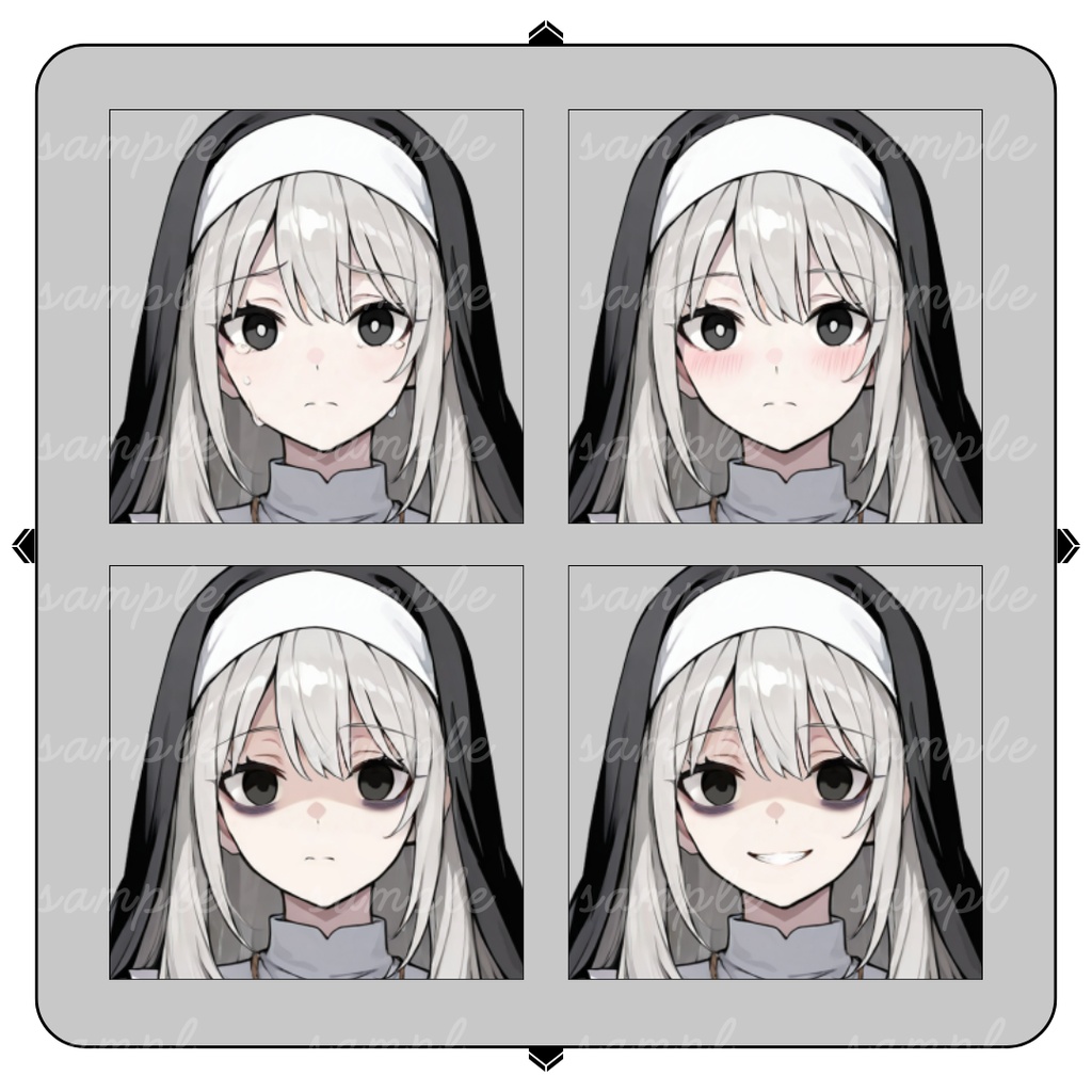 【TRPG立ち絵】とある教会に住まうシスター(黒幕/NPC)|女性|全身|表情15種|現代・ファンタジー対応