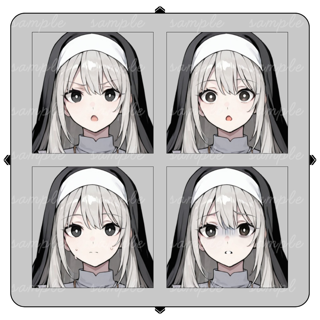 【TRPG立ち絵】とある教会に住まうシスター(黒幕/NPC)|女性|全身|表情15種|現代・ファンタジー対応