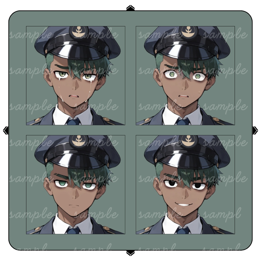 【TRPG立ち絵】無口な夜間警備員|男性|全身|表情12種|現代CoC対応