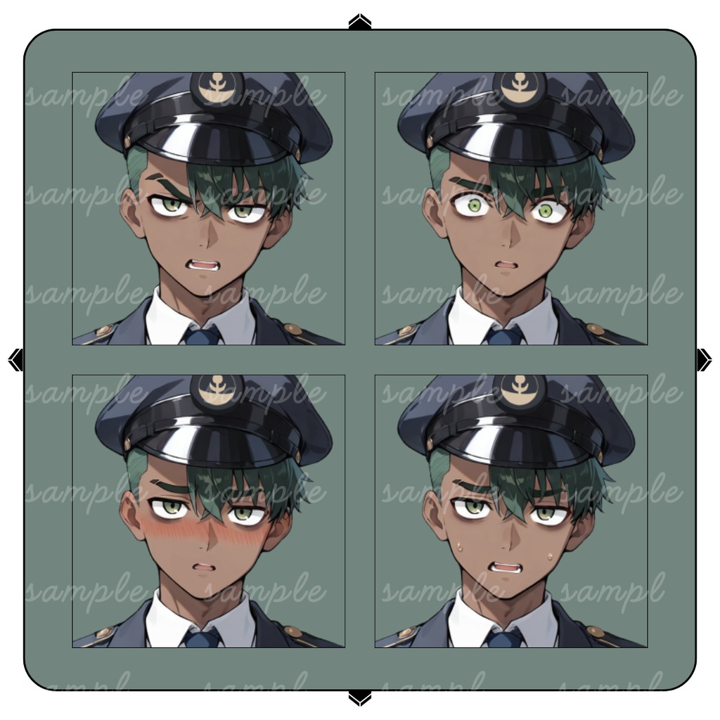 【TRPG立ち絵】無口な夜間警備員|男性|全身|表情12種|現代CoC対応