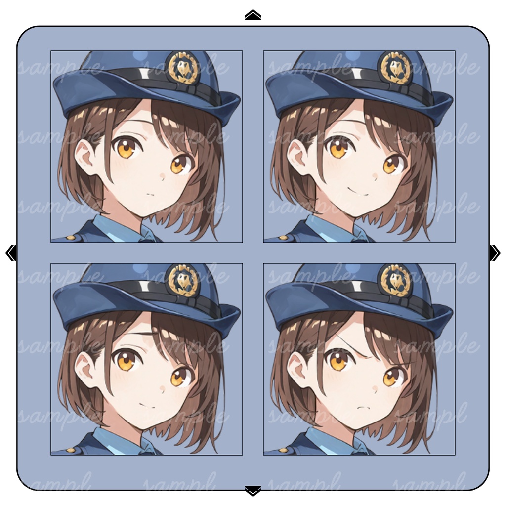 【TRPG立ち絵】交番勤務の若手女性巡査|女性|全身|表情12種|現代CoC対応