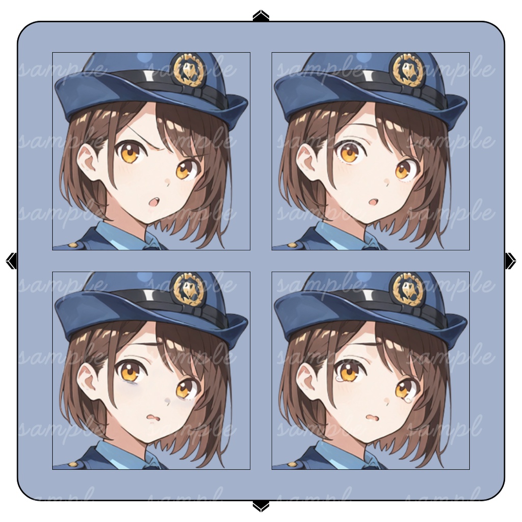 【TRPG立ち絵】交番勤務の若手女性巡査|女性|全身|表情12種|現代CoC対応