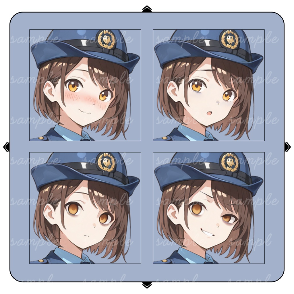 【TRPG立ち絵】交番勤務の若手女性巡査|女性|全身|表情12種|現代CoC対応