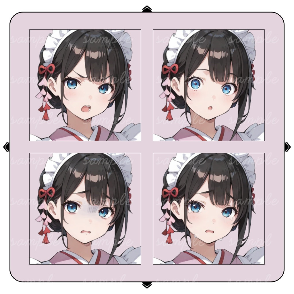 【TRPG立ち絵】気丈で華やかな和メイド|女性|全身|表情12種|現代TRPG対応