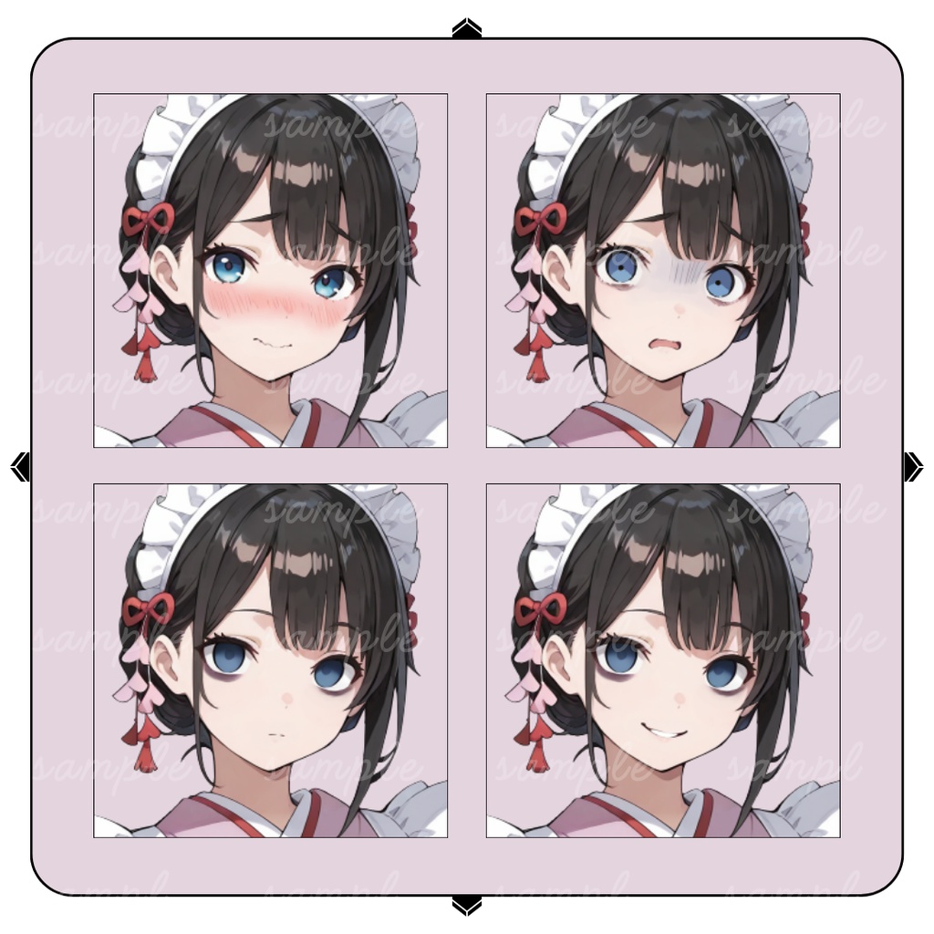 【TRPG立ち絵】気丈で華やかな和メイド|女性|全身|表情12種|現代TRPG対応