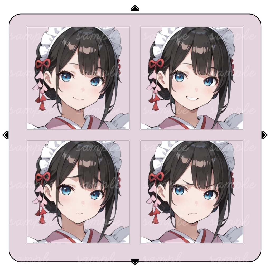 【TRPG立ち絵】気丈で華やかな和メイド|女性|全身|表情12種|現代TRPG対応