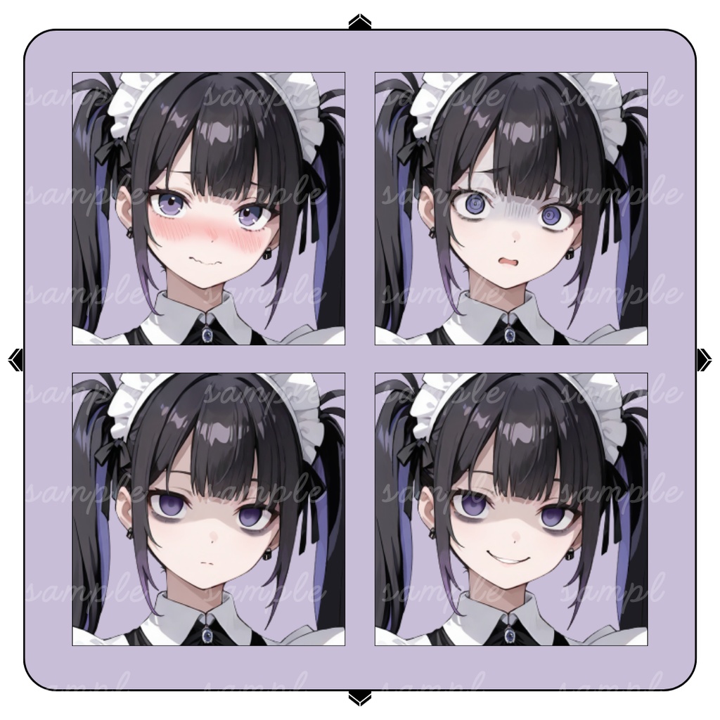 【TRPG立ち絵】静かな黒衣のゴスメイド|女性|全身|表情12種|現代CoC対応