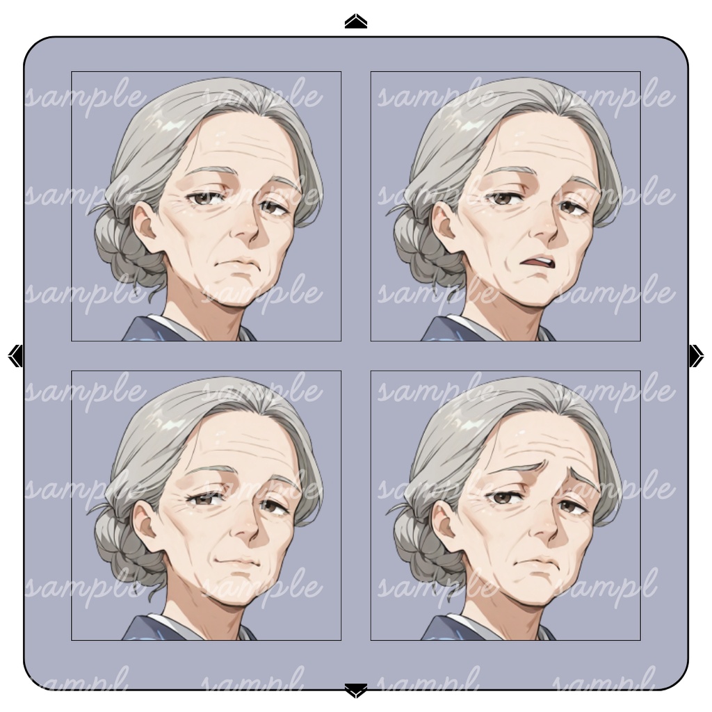 【TRPG立ち絵】因習村にいそうな古老の女性|女性|全身|表情12種|現代TRPG対応