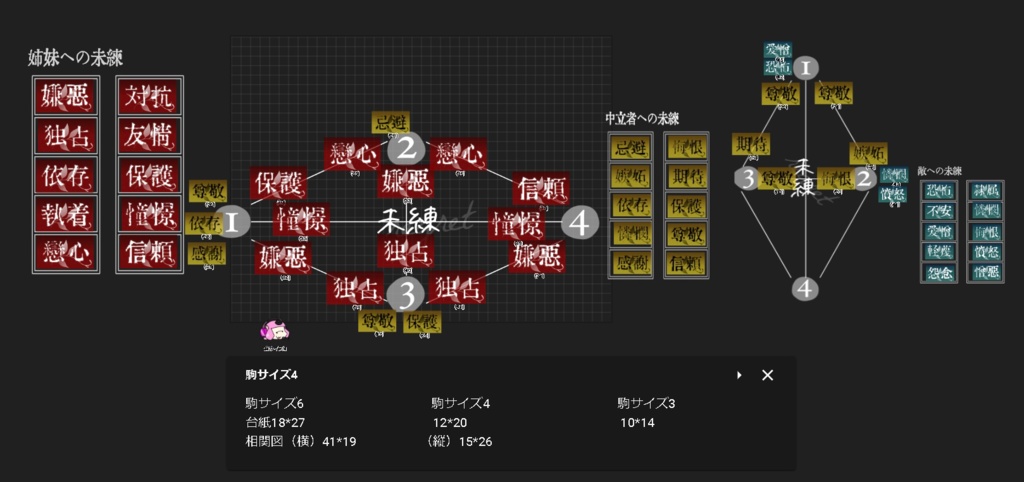 【無料】未練相関図素材【ネクロニカ】