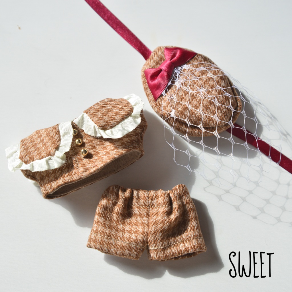 チョコレートセットアップ(約11cmぬい用ぬい服)