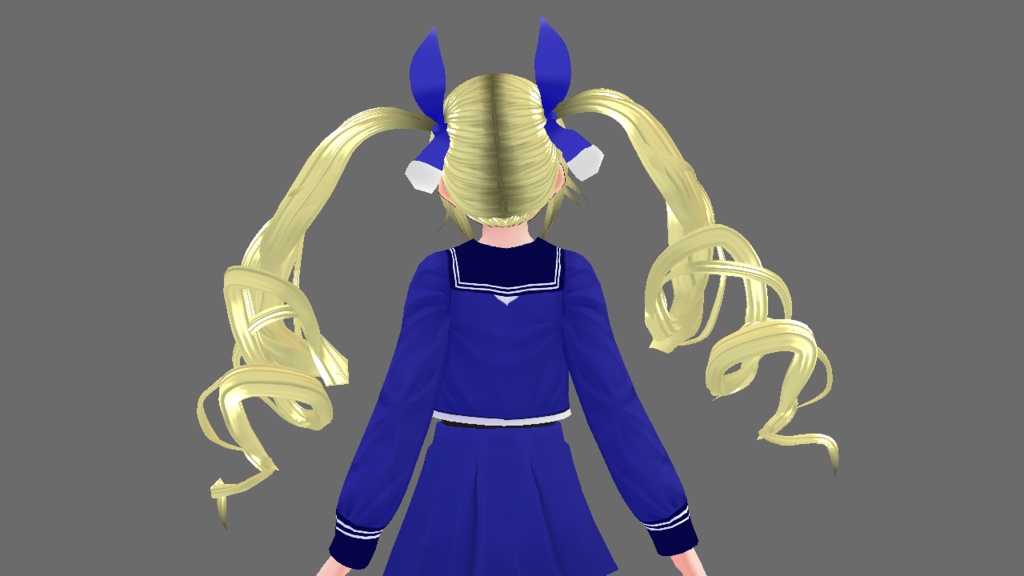 VRoid用(ベータ版)ロングツインテール+巻き髪