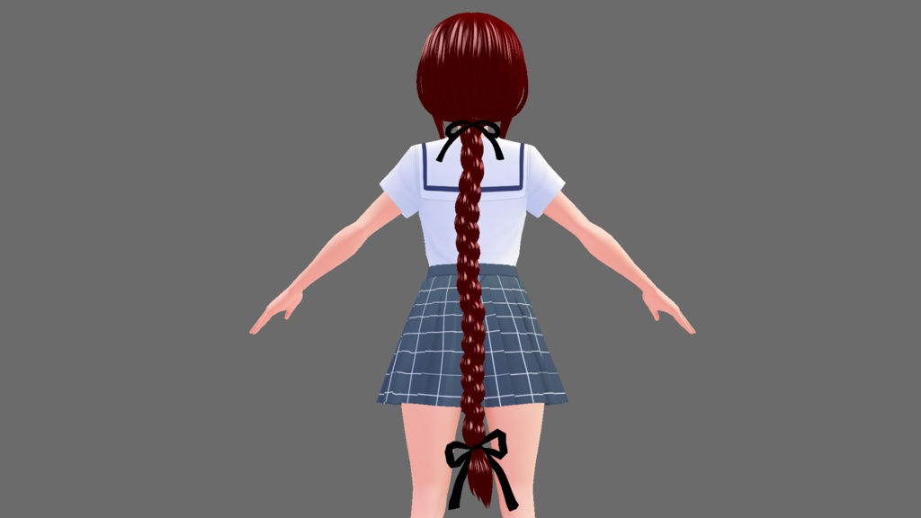 VRoid用(ベータ版)ロング三つ編み