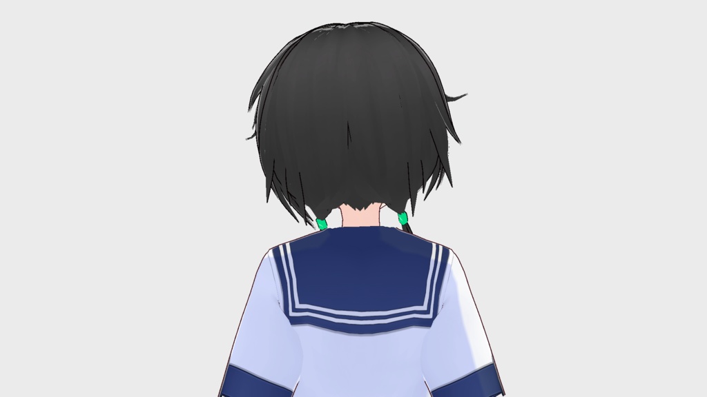 VRoid用 ぱっつん斜め前髪二つ結び