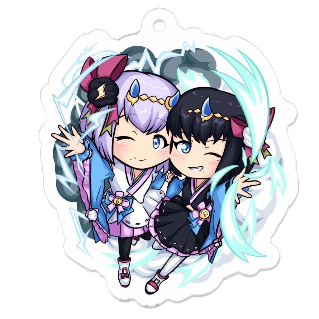 アクリルキーホルダー 風神雷神